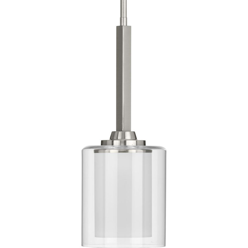 Luminaire suspendu cylindrique 1 lumière, Argent