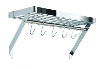 Metal Rectangle Wall Mounted Pot Rack, Small