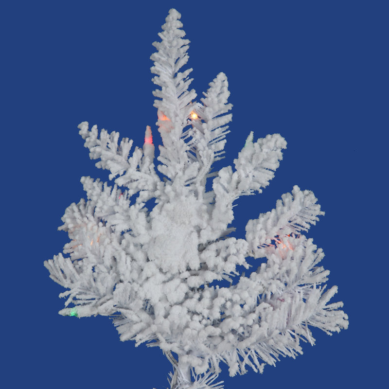 Lighted Artificial Spruce Christmas Tree, 6.5' H, Clear/White
