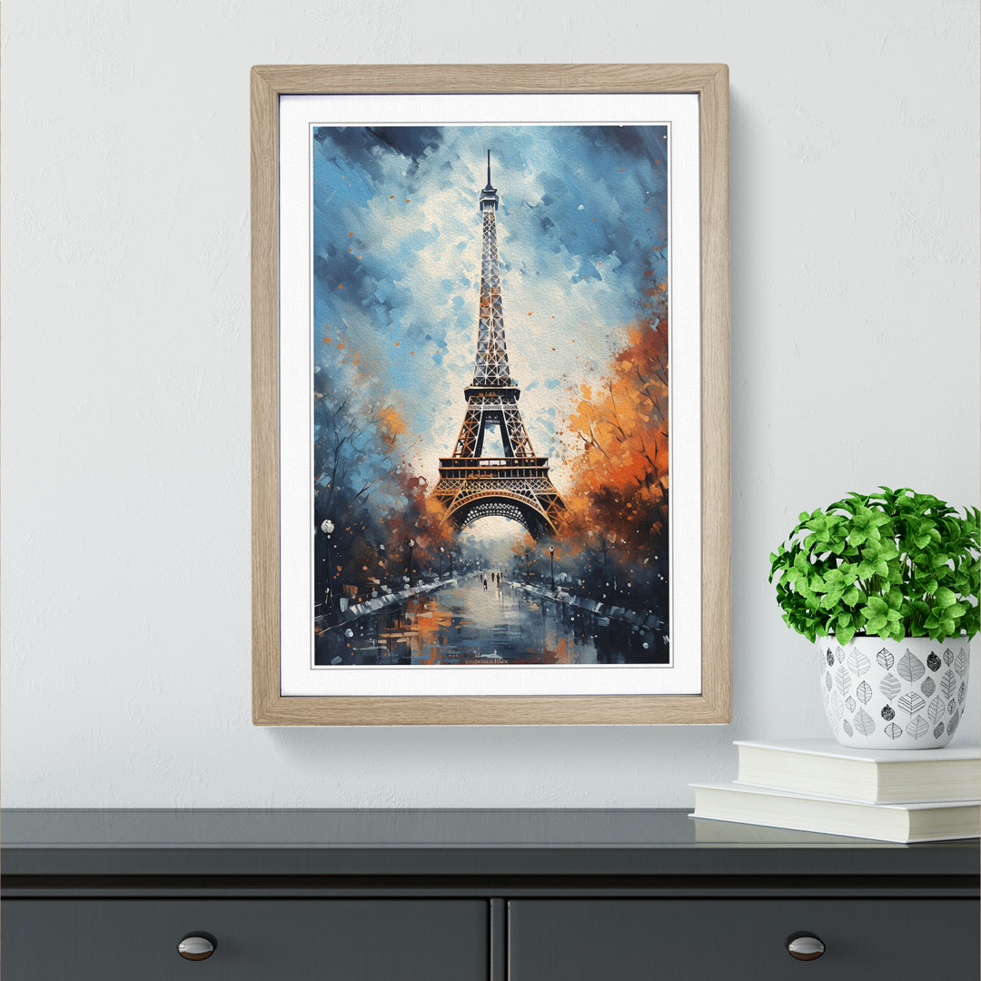Eiffel Tower Modern - Framed Print