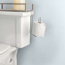 Evelots Over The Tank Metal Hanging Toilet Paper Holder and Spare Reserve,  Holds 4 Rolls for Bathroom Storage, No Tool Install, Chrome