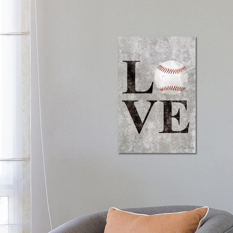 LOVE Baseball by Susan Ball - Gallery-Wrapped Canvas Giclée on Canvas, 66.04 cm H x 45.72 cm W, Canvas