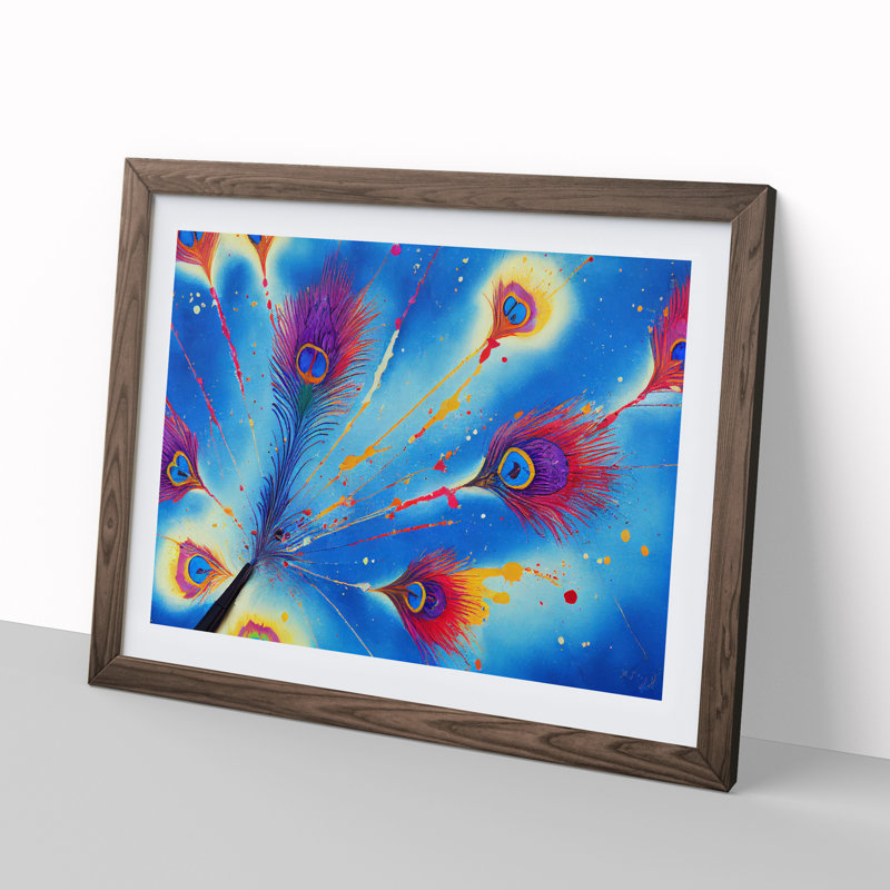 XH1022-6849X Peacock Feather Splash Vol.1 Abstract 1 Piece Wall Art, 46cm H x 64cm W, Brown