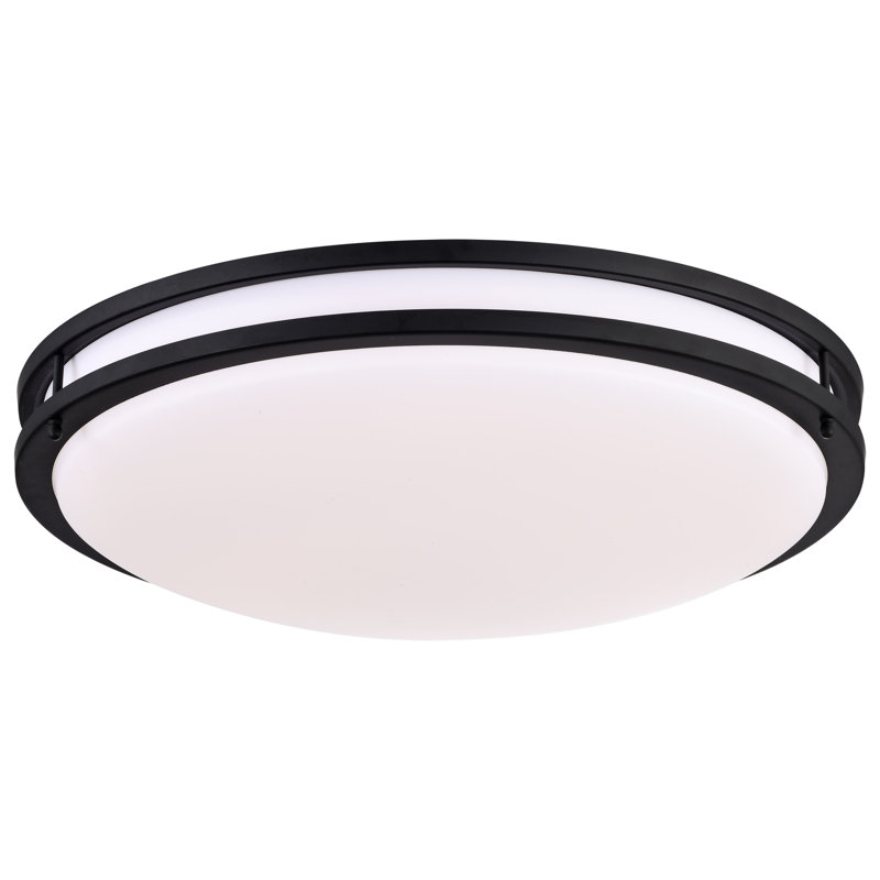 Plafonnier encastré sélectionnable 1 lumière DEL Florez, Noir mat, H 3,75 po x l 24 po x P 24 po