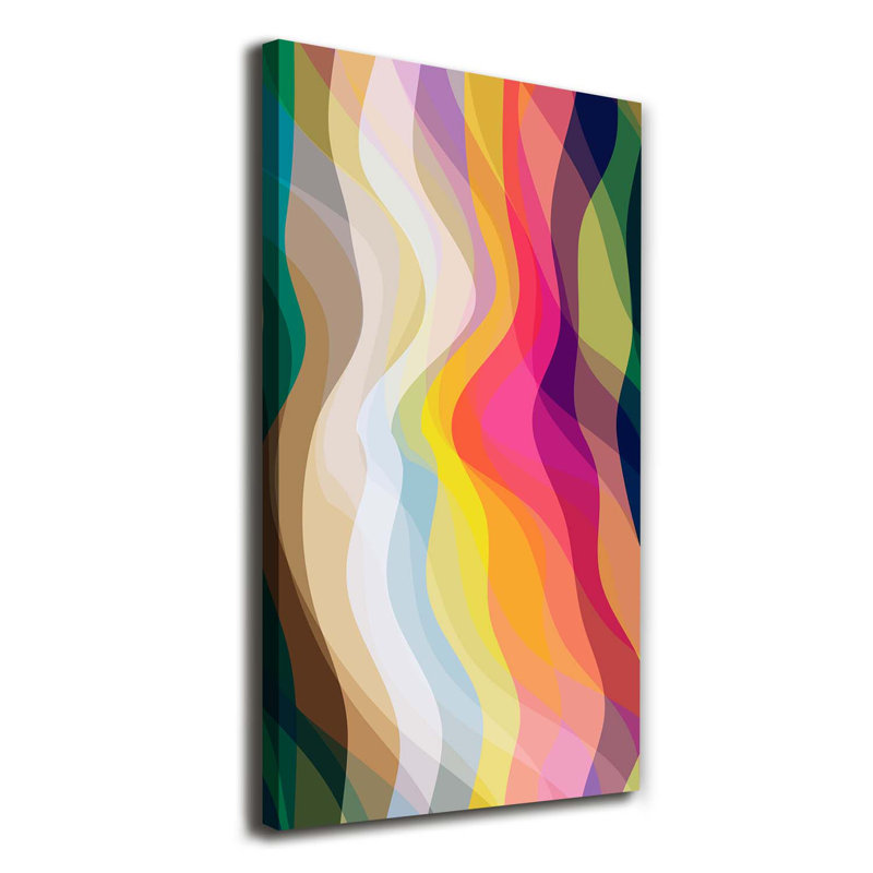 Waves Abstraction - Wrapped Canvas Print, 140cm H x 70cm W