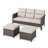 3pcs Modern Pe Rattan Outdoor Sofa Set With 2 Ottoman-1841026144