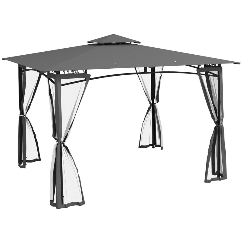 10 pi. L 12 pi. D Abri de jardin en métal, Beige