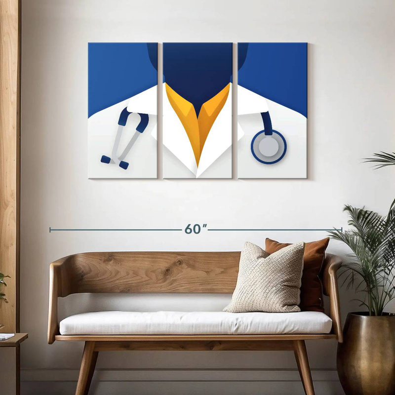 Illustration d'un médecin, H 28 po x l 45 po