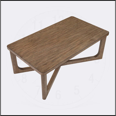 Modern Design Rectangular Wooden Cocktail Table with X-Base and Light Brown Finish for Stylish Living Rooms