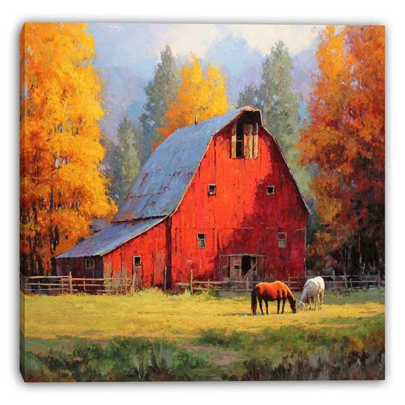 Art mural sur toile Hilltop Farm Path, H 30 po x l 30 po