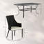 6 - Person Steel Patio Dining Set Umbrella Hole Included Rectangular Table with Cushions Included-1637411529