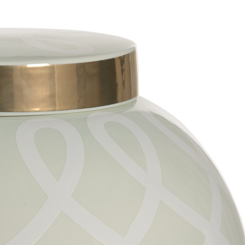 Sarah Ceramic Jar, Mint/Gold