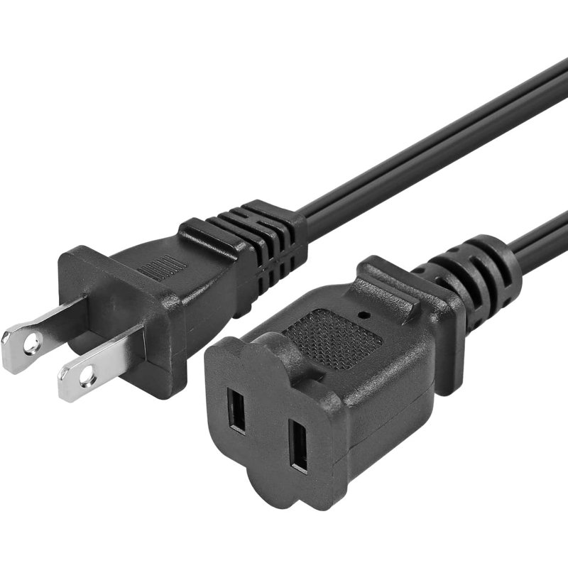 5 Core AC Power Cord 10 Ft US Polarized 2 Prong Extension Cable