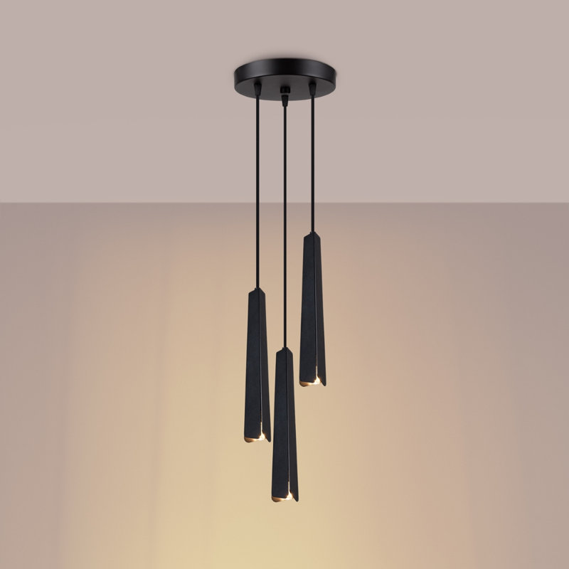 Bibianna 3 - Light Stainless Steel Pendant, Black