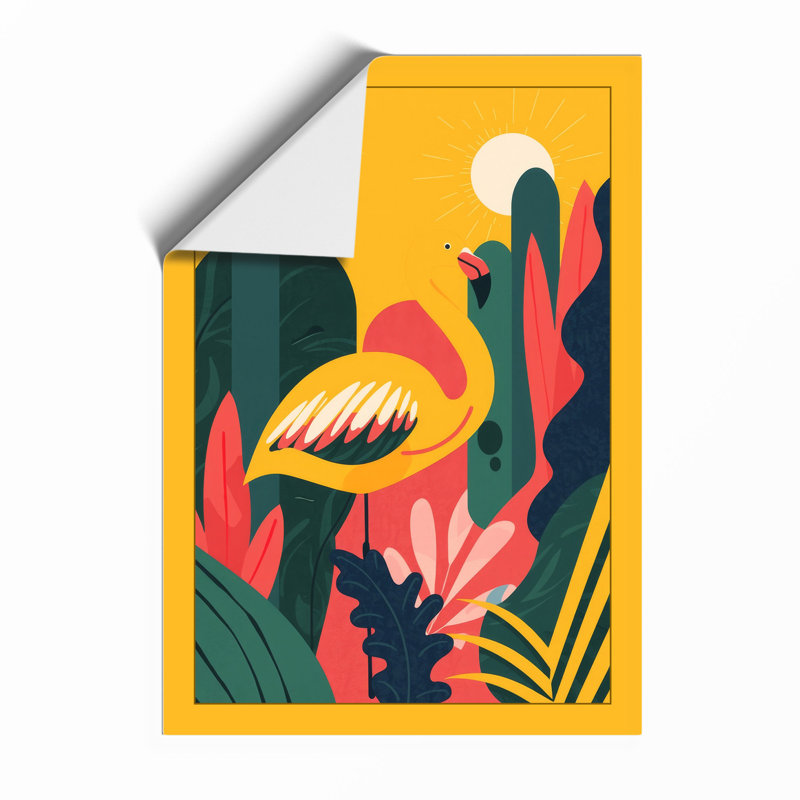 Desert Bird In Gold Modern - Print, Unframed, A4 - 29.7 x 21.0 cm