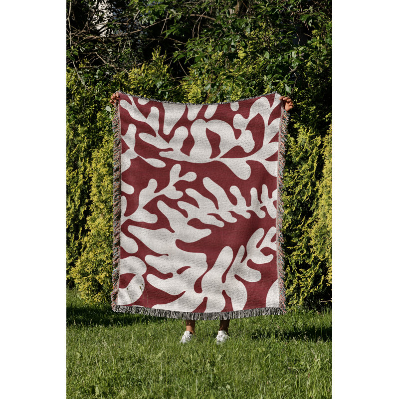 Jeté en coton Booker, Rouge, 60 x 60
