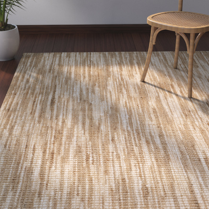 Bodenhamer Natural Fiber Hand Woven Jute Abstract Rug, Rectangle 5' x 8'