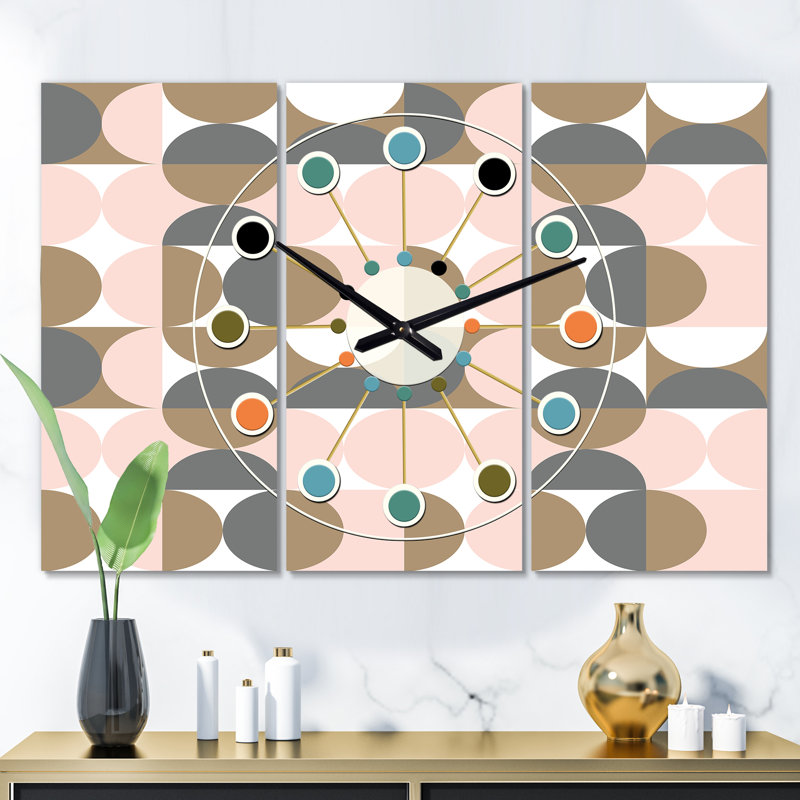 Très grande horloge murale rétro circulaire iv Mid-Century
