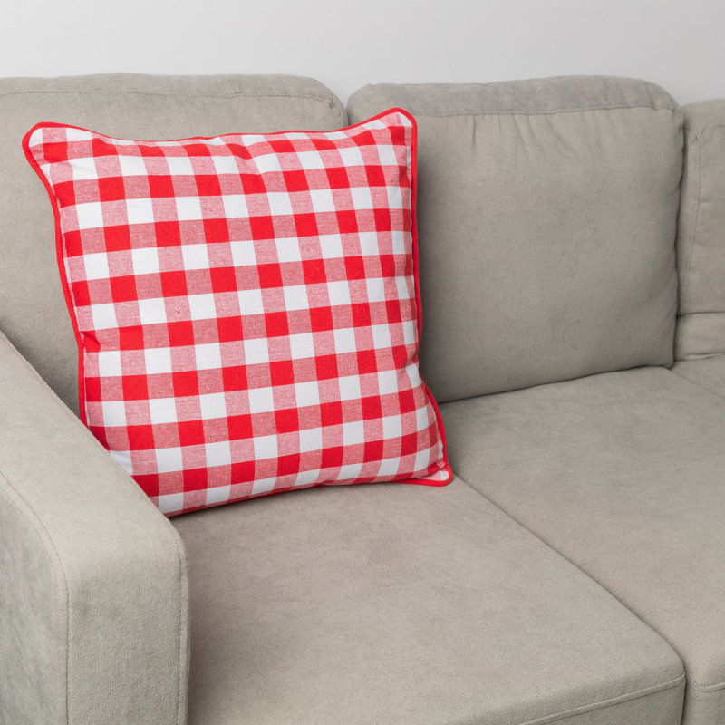 Checkered Cotton Outdoor Throw Pillow