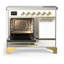 Cuisinière à induction de 40 pouces avec 6 éléments à induction en blanc Majestic III Series (garniture laiton)-124828844-124828840