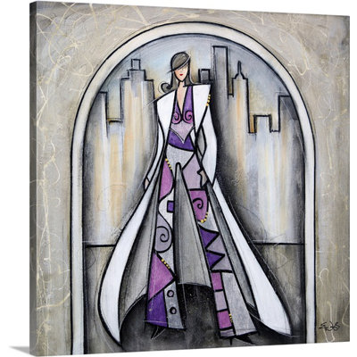 «Purple pant suit in the City» par Pelham, reproduction d'art sur toile