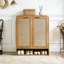 Armoire à chaussures avec portes, armoire de rangement à chaussures à 6 niveaux avec tablettes réglables