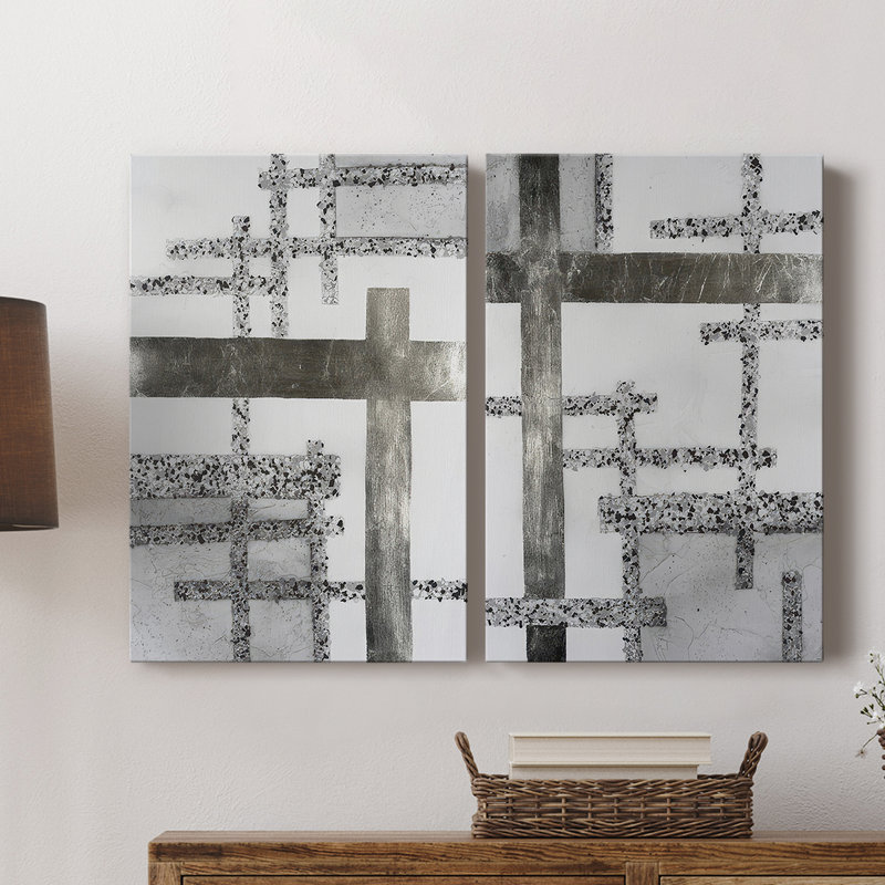 Toile tendue Terrazzo Grid I-Premium Gallery - prête à être accrochée, H 12 po x l 8 po