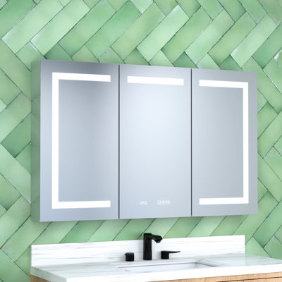 48 po Armoire à pharmacie rectangulaire en aluminium argenté l 30 po x H 30 po avec miroir