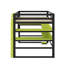 Lit mezzanine en bois avec bureau, support de rangement latéral, tablettes multiples et lumière RVB-1856686671-1856686640