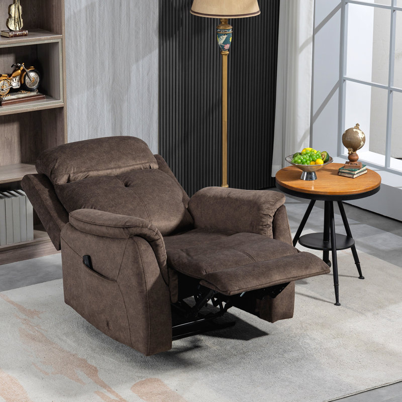 Fauteuil de massage inclinable électrique, Polyester à 100 % de couleur brune