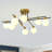 8-Light Mid-Century Modern Semi-Flush Ceiling Light