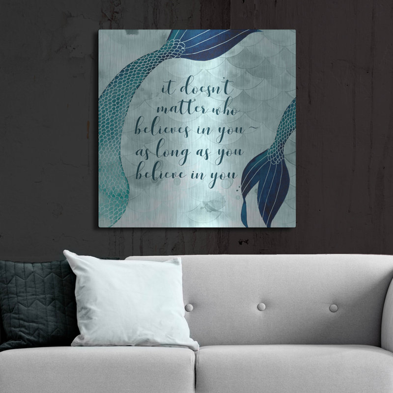 «Mermaid Inspirations II» par Grace Popp, art mural en métal, H 36 po x l 36 po