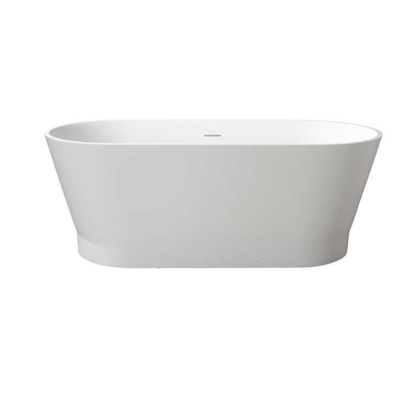 59.62'' x 26.75'' Soaking Resin Bathtub, White Gloss