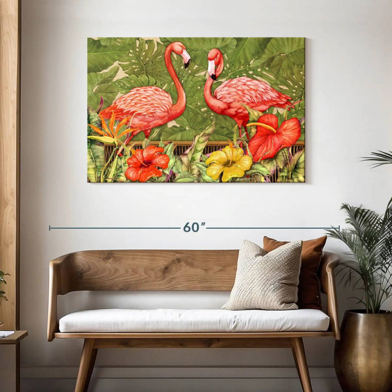 Tropical Flamingo, 30" H x 45" W