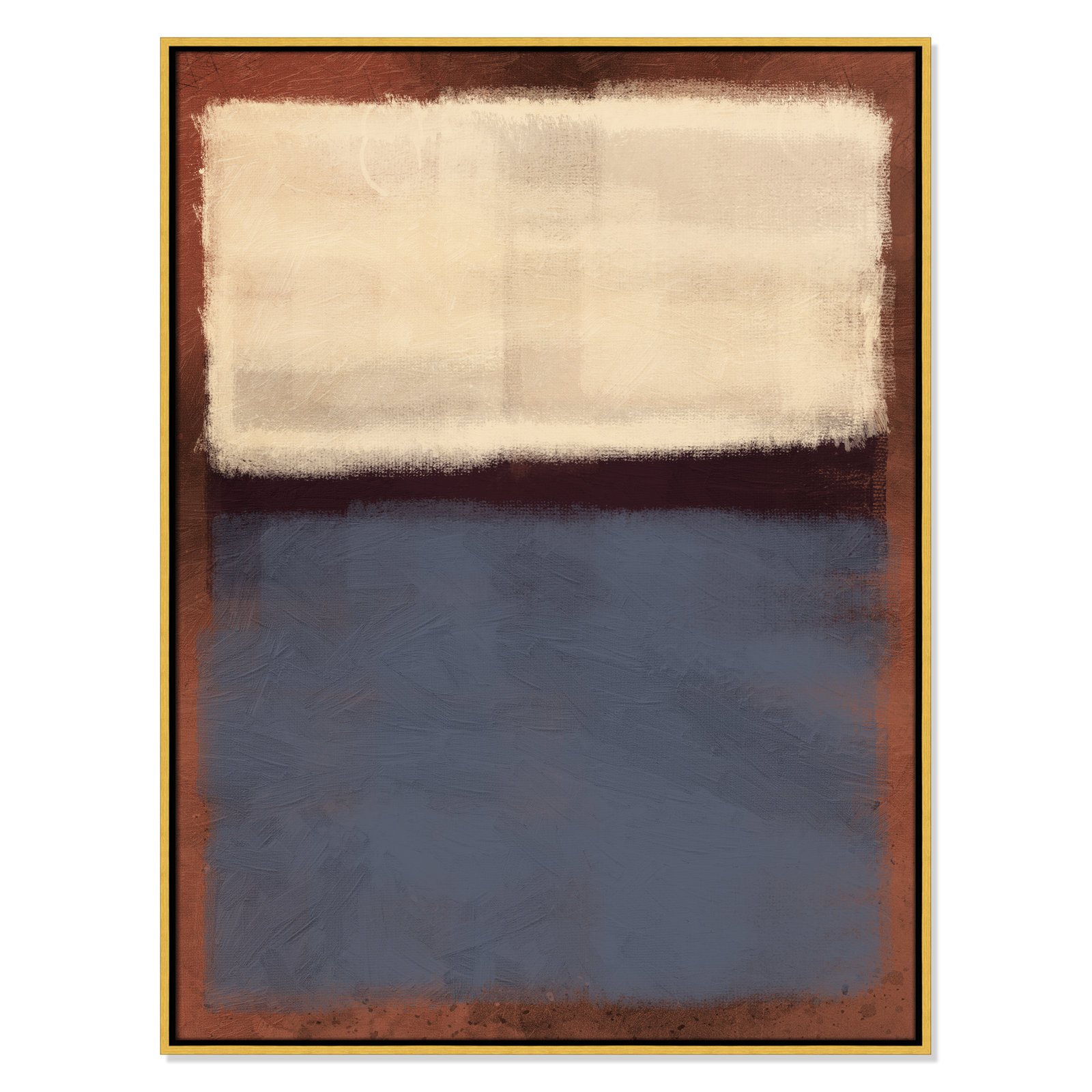 Alabaster Burst - Floater Frame Painting on Canvas, Gold Framed, 41.5" H x 31.5" W x 2" D