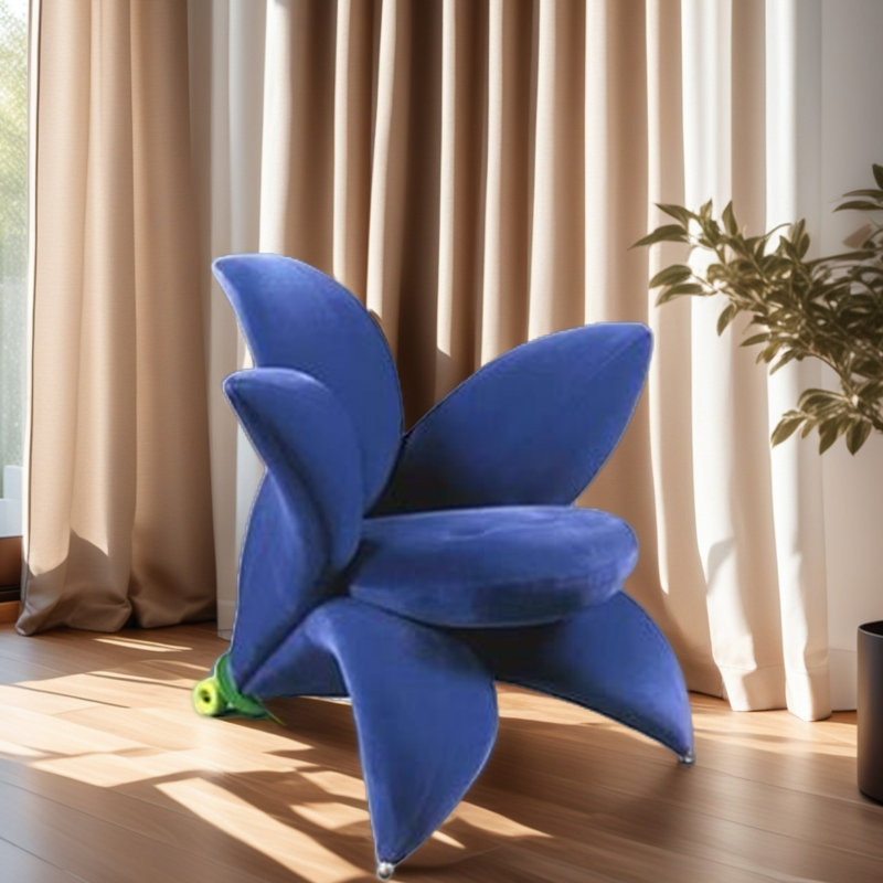 Luxury Creative Flower-shaped Leisure Chair., Blue