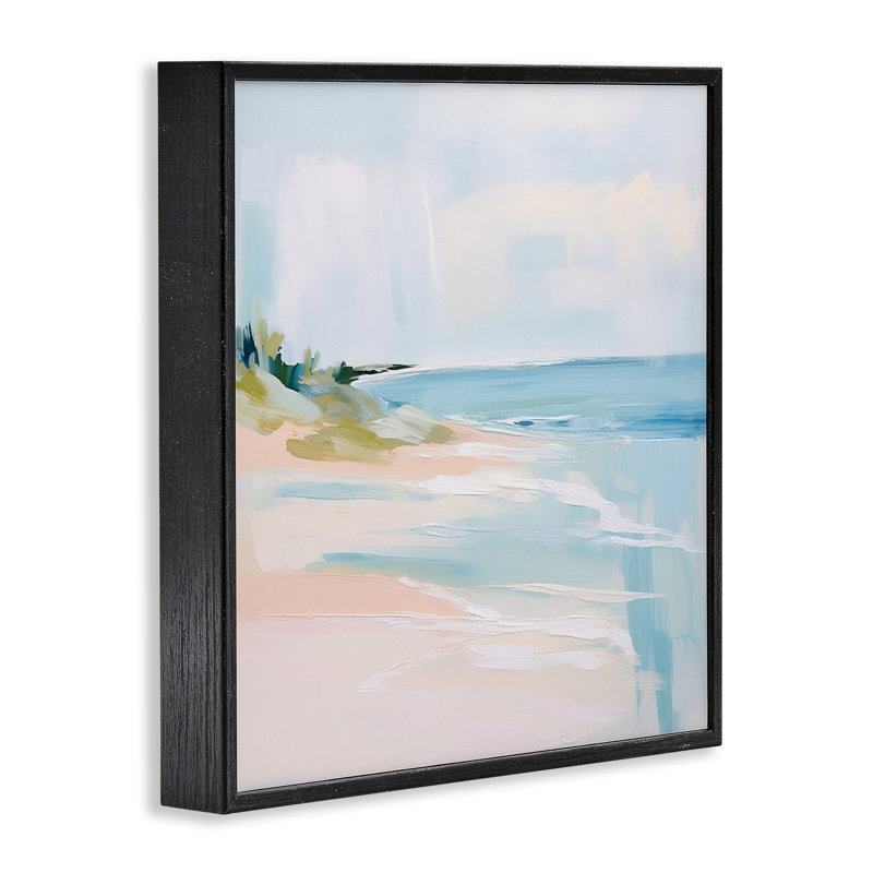  Abstrait au bord de la plage, estampe numérique encadrée par Irena Orlov, H 24 po x l 24 po, Giclée encadrée noir minuit