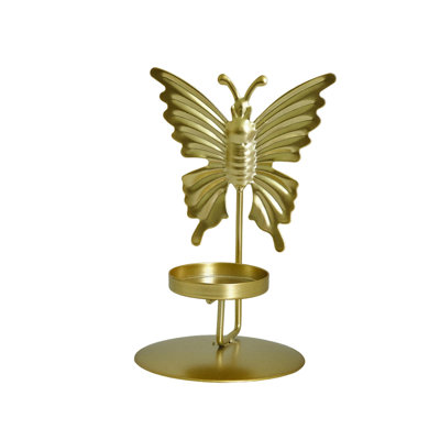 Cinq bougeoirs en fer forgé, feuille d'érable, papillons, feuilles de ginkgo et feuilles de riz, parfait pour les tables à manger romantiques et simplement pour la décoration de salon