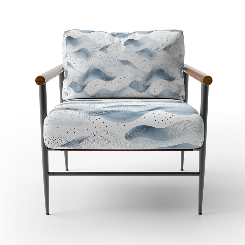 Chaise d'appoint à pois Dots Wave, Accoudoirs ronds