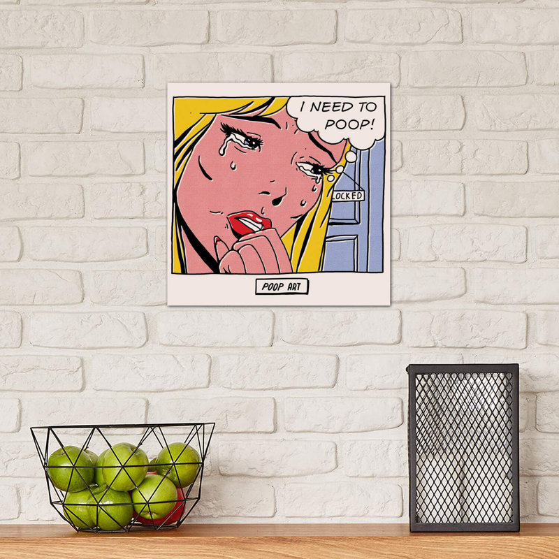 «Poop Art», reproduction sur toile flottante, Toile tendue, H 12 po x l 12 po x P 0,75 po