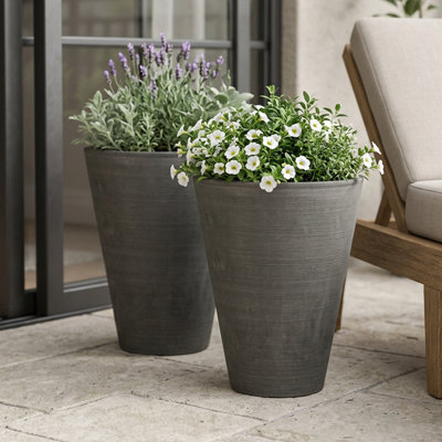 Bayley Composite Round Pot Planter Set