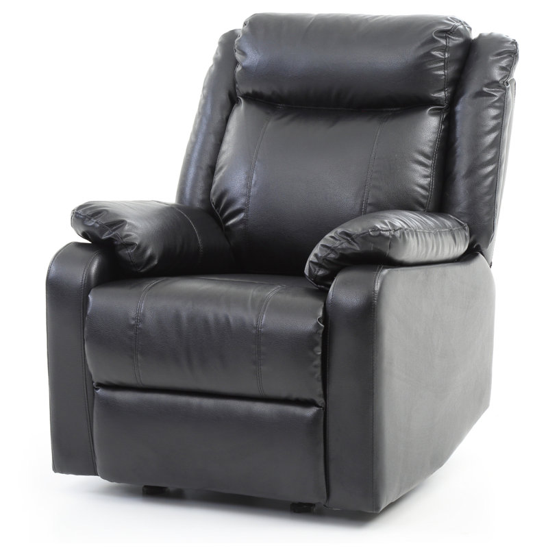 Fauteuil inclinable contemporain rembourré, Noir