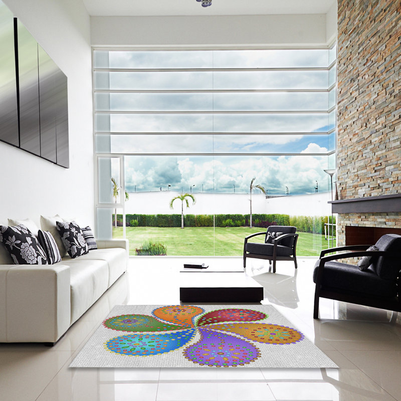 Tapis à motif cachemire Kingsview, Carré 7 pi