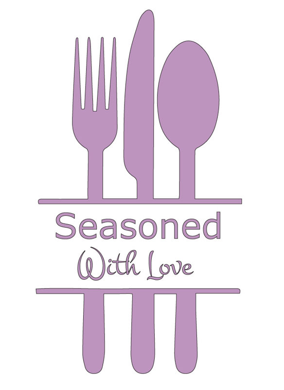 Décalcomanie murale cuisine avec amour, H 48 po x l 27 po x P 0,01 po, Lilas