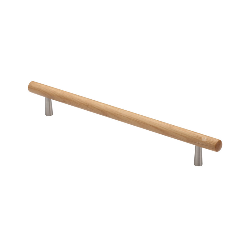 Tubular Designer Wood 6 5/16" Center to Center Bar Pull, Oak, 6 5/16"