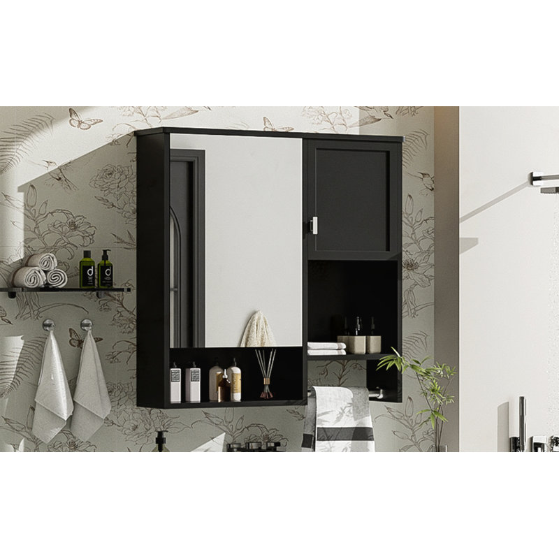 Wall Mounted Bathroom Medicine Cabinet, Black