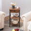 Table de chevet 1 tiroir en acier brun-123754831-86787626