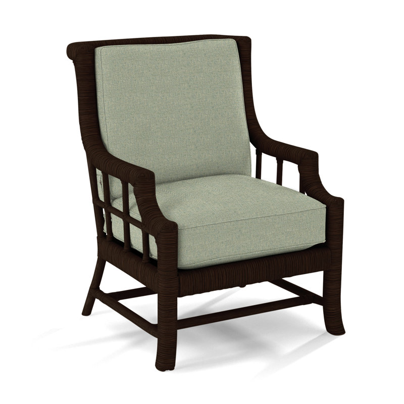 Fauteuil Lafayette, Café, Tissu vert performance 0851-54