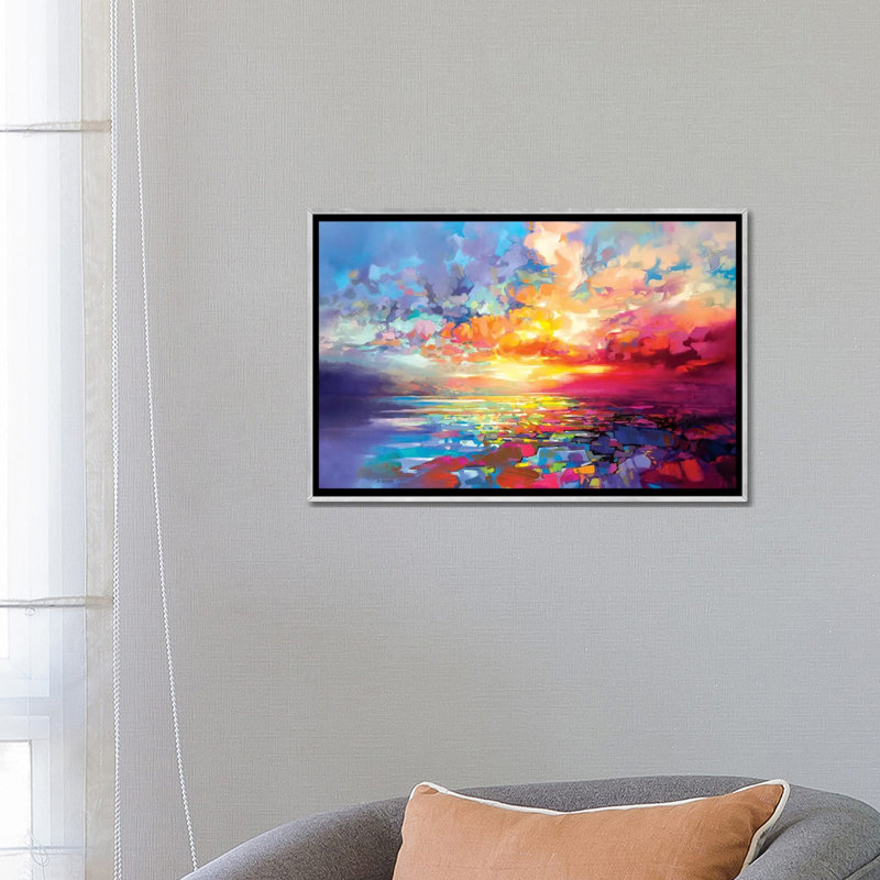 «Loch Ness Euphoria» par Scott Naismith - reproduction d'art, H 26 po x l 40 po, Toile avec cadre photo, Argent argent