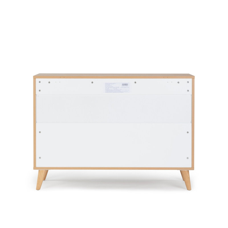 Austin 3- Drawer Dresser, White/Red Oak